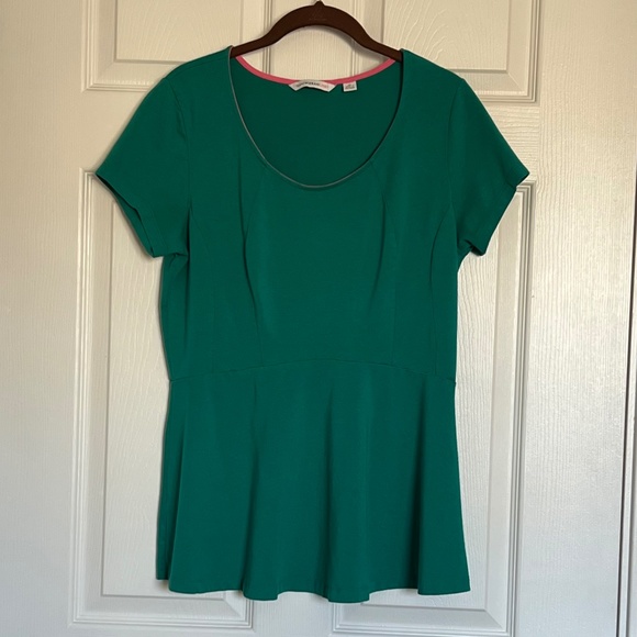 EUC - Isaac Mizrahi Live! Short Sleeve Peplum Top - Picture 1 of 9